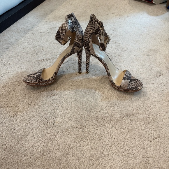 Calvin Klein Vivian Snakeskin Platform Heels - Picture 1 of 4